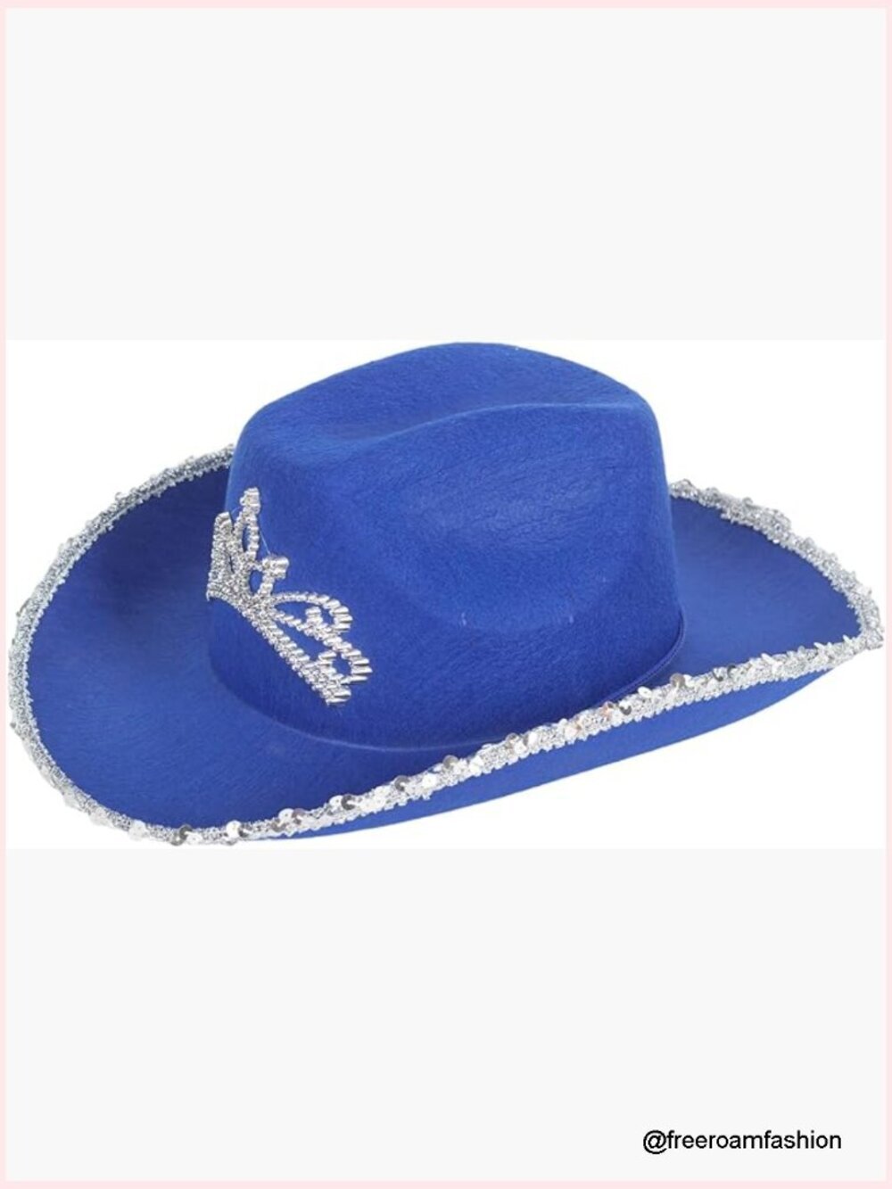 Sequin Cowgirl Cowboy Hat - Sparkly Tiara Crown Denim